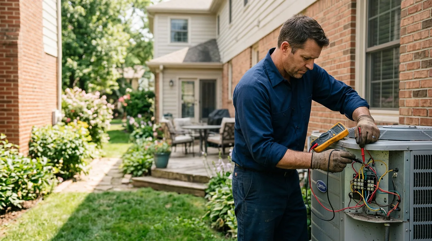 HVAC technician working near Poolville, TX